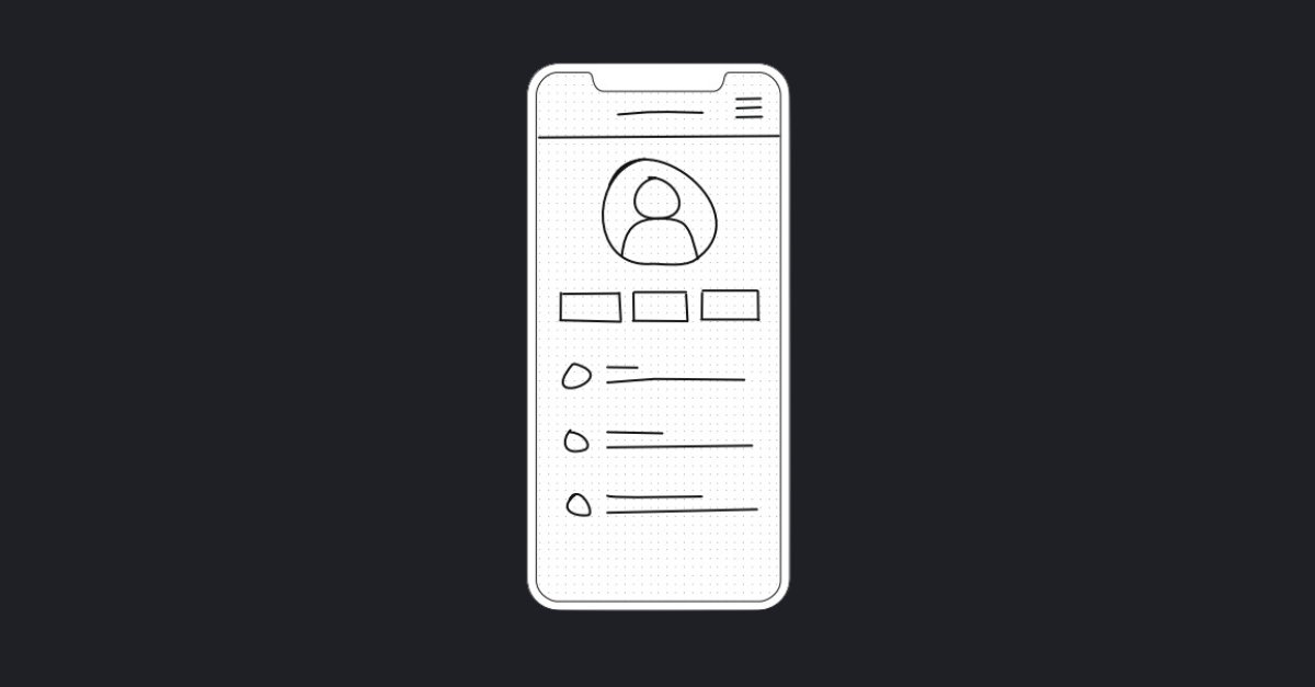 a mobile wireframe for an app
