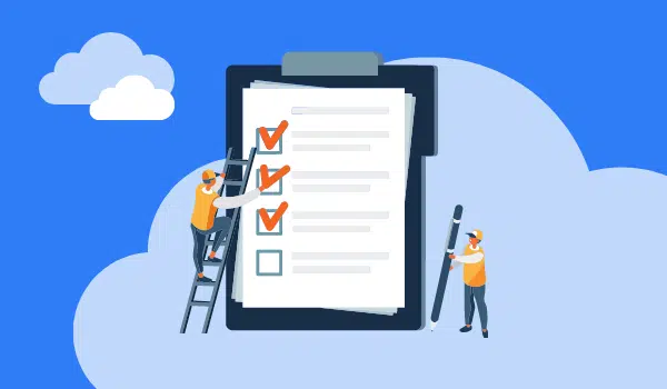 Graphic for a blog about a checklist for launching new custom software