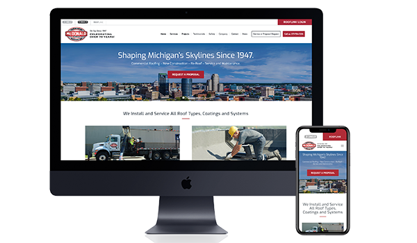 Professional website design for roofing companies.