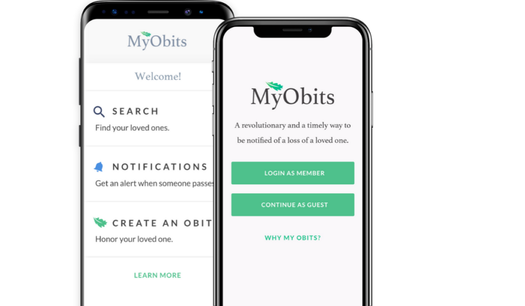 MyObits app design solution by SPARK Business Works