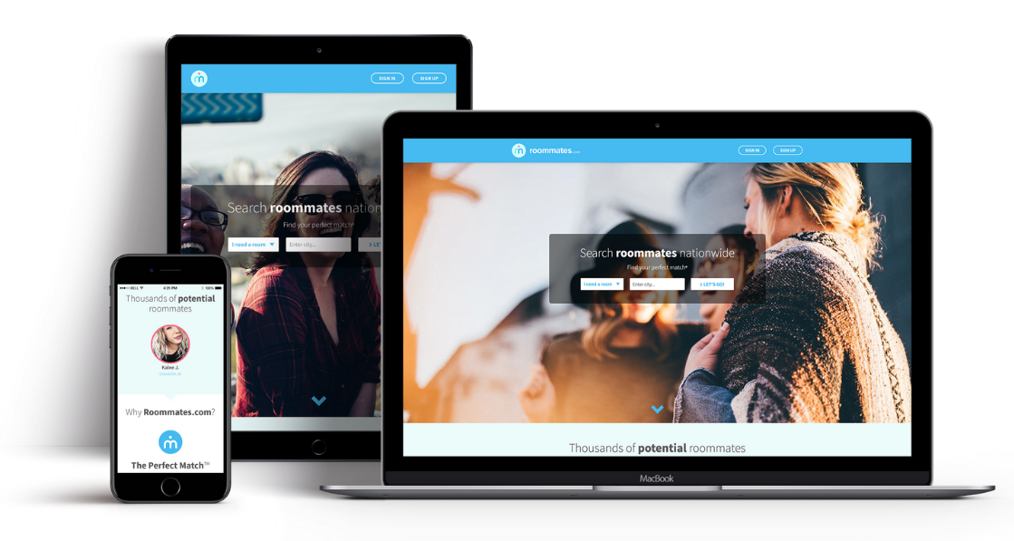 Custom website design for Roommates.com by SPARK