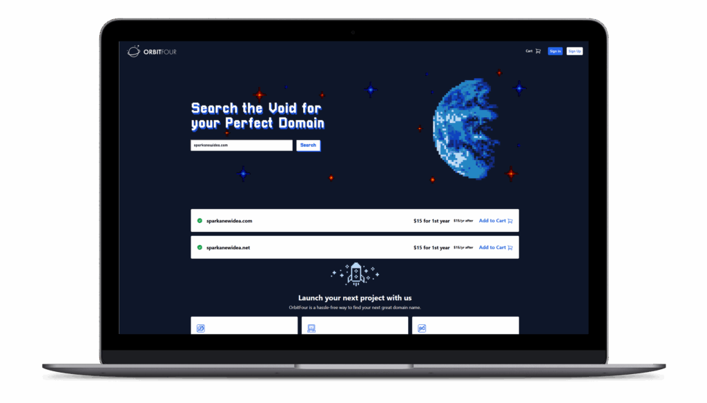 OrbfitFour Domain Registrar Website by SPARK