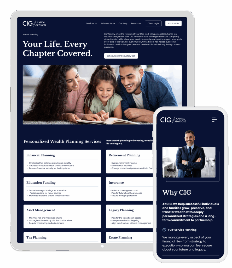 Tablet and phone website